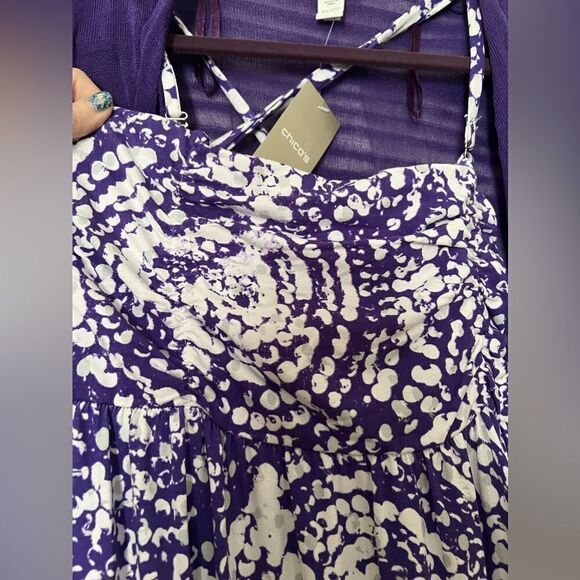 Chico’s Zenergy Swirl Print Maxi Dress With Pockets - Picture 7 of 8